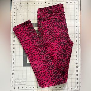 Tripp NYC - high rise skinny jeans, pink leopard print, size 5 women’s juniors